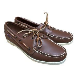 Sebago Docksides Womens Brown Leather Boat Shoes Loafers Preppy